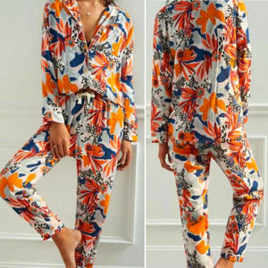 Maaji Dancer Daydream Pajama Set Women Size Small Tropical Print Loungewear